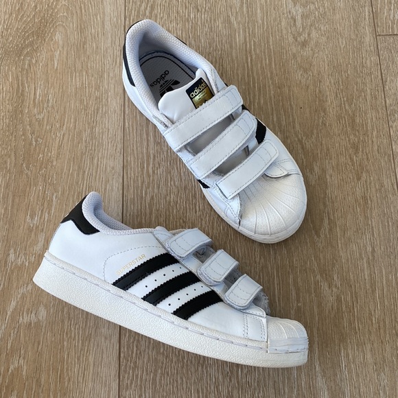 Adidas Ortholite 3 stripe Velcro sneakers, size 1 - Picture 1 of 9